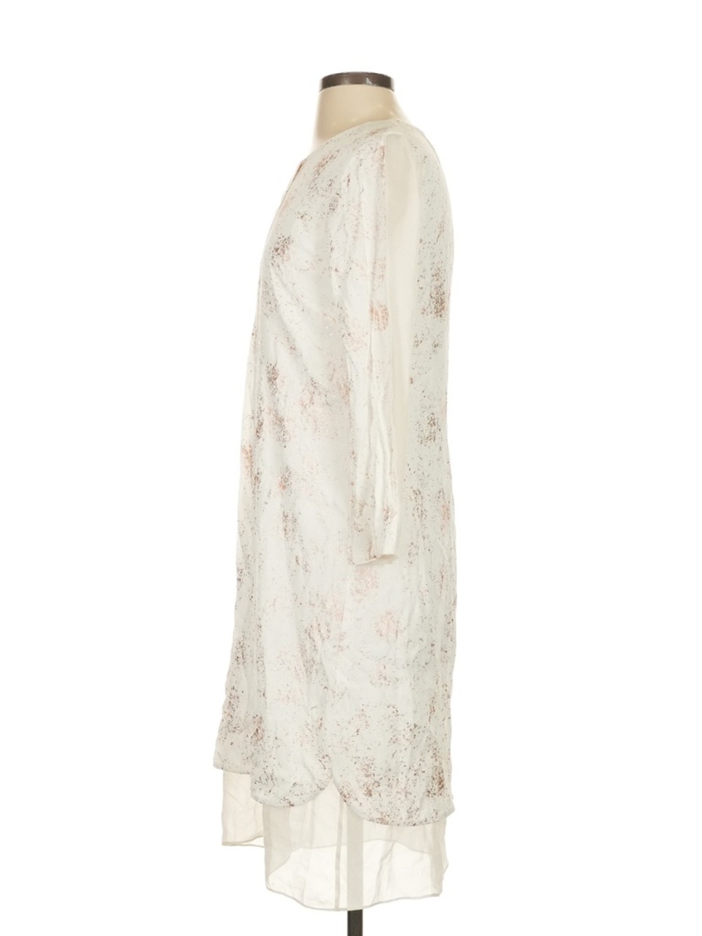 Rebecca Taylor Silk Ivory Sleeve Shift Women’s Dress Size  2 - Picture 4 of 6